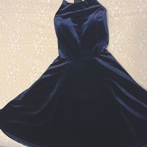 Blue velvet dress